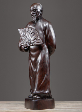 郑板桥人物送礼难得糊涂黑檀木雕