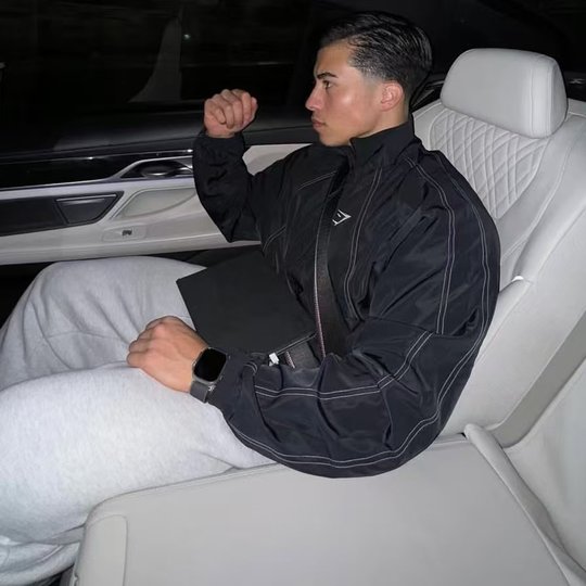 鲨鱼人同款GYMSHARK TRACK春秋男女运动休闲宽松拉链夹克外套V2