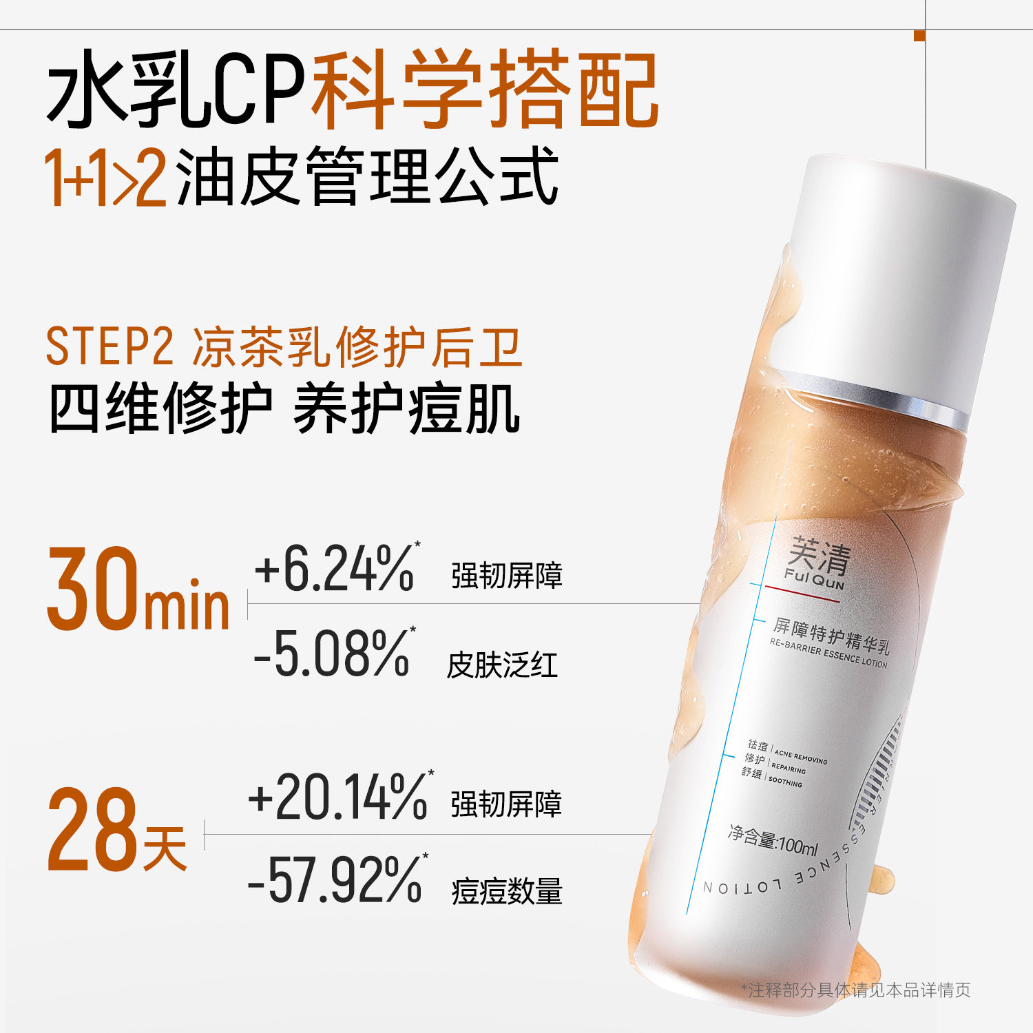 【晁然年货节】芙清凉茶水乳套装敏肌油痘肌控油祛痘补水保湿,淘宝优惠券,粉丝福利购,淘宝优惠卷