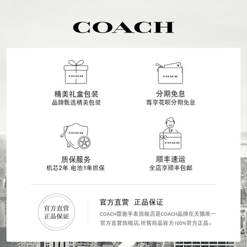 【520礼物】COACH/蔻驰PERRY系列小牛皮表带茶玫瑰表盘女士-图2