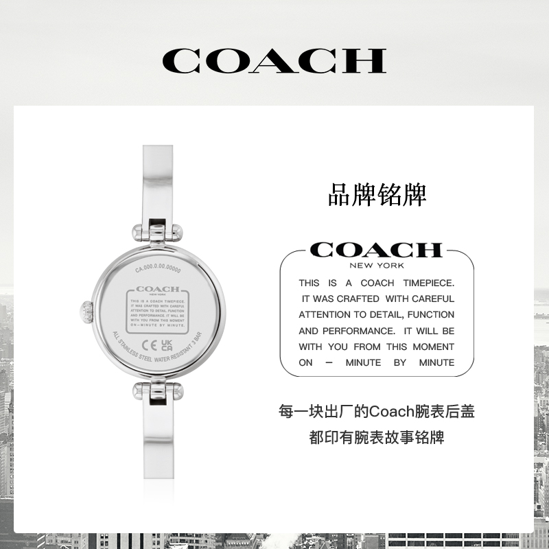 COACH/蔻驰CARY系列马车标手镯钢带石英手表女表