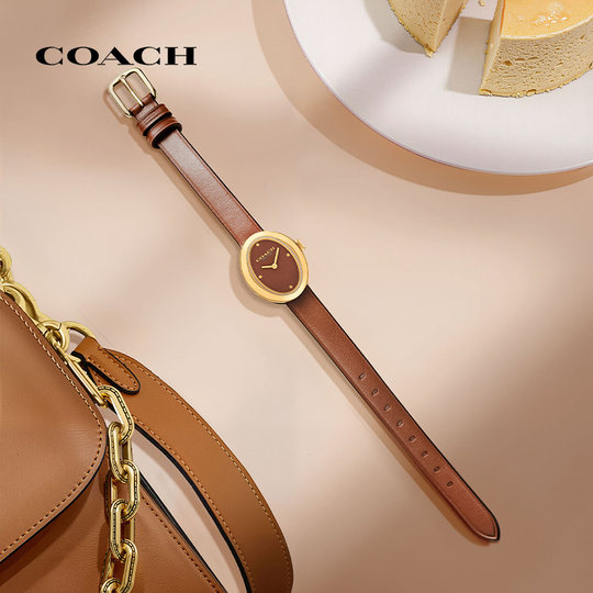 Кварцевые женские часы Coach Belt с овальным диском и маленькой ванной