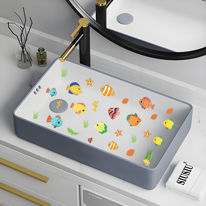 卫生间防水墙贴浴室瓷砖贴纸墙纸自粘墙上遮丑海洋鱼贴画补洞装饰,淘宝优惠券,粉丝福利购,淘宝优惠卷