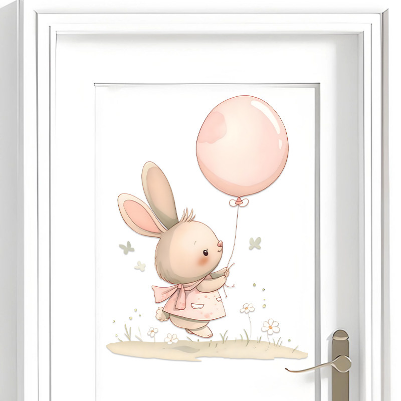 气球兔兔卡通贴纸儿童房卧室浴室柜子桌面冲水箱防水自粘瓷砖贴,淘宝优惠券,粉丝福利购,淘宝优惠卷