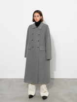 KORMODEL2023 winter new polenta with long double platoon buffalo horn buckle gross pure colour coat
