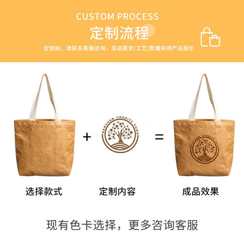 加急杜邦纸袋托特包包手提包斜挎包帆布袋帆布包定制印logo环保袋 - 图1