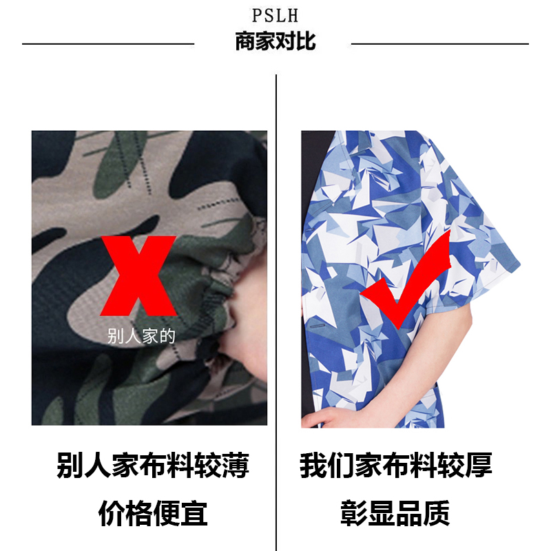 罩衣成人男士迷彩短袖夏装工作服半袖大褂耐脏防尘汽修搬运劳保服 - 图2