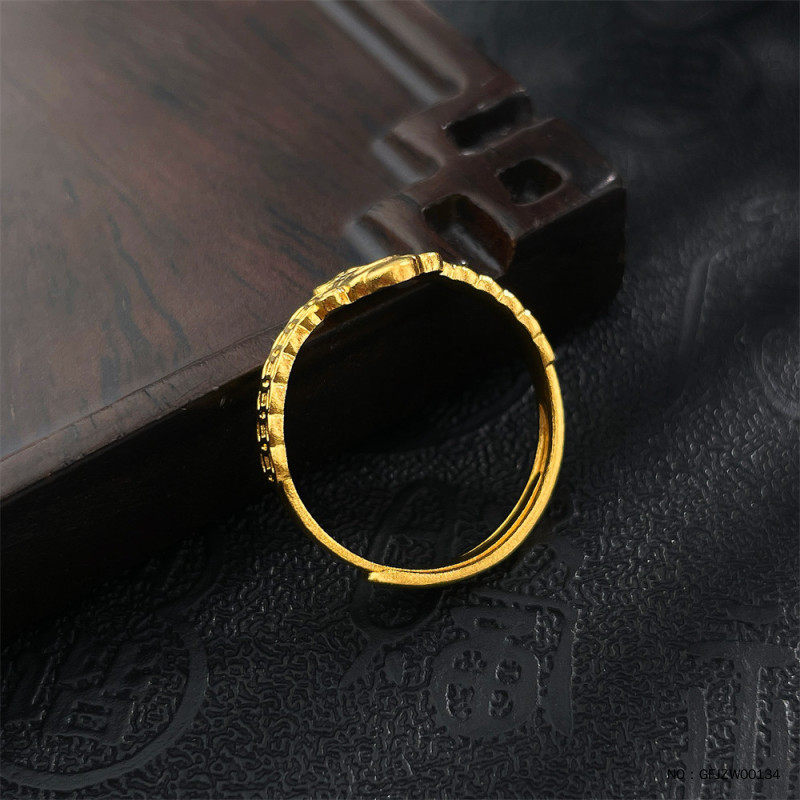 足金9999古法黄金实心活口戒指财源滚滚小财神戒指艺术指戒,淘宝优惠券,粉丝福利购,淘宝优惠卷