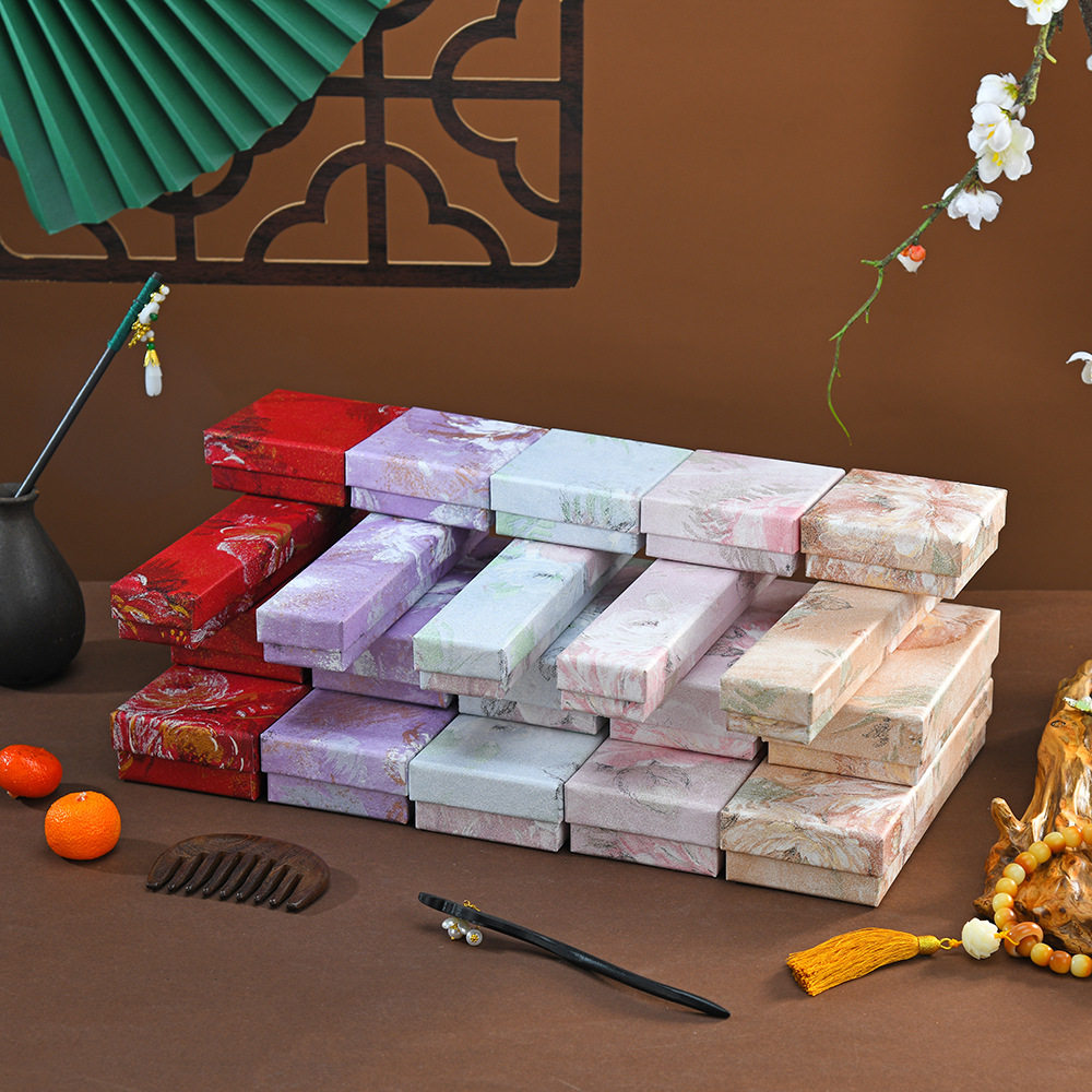 新中式精美包装盒天地盖发簪包装礼品盒项链车载挂件长方形包装盒,淘宝优惠券,粉丝福利购,淘宝优惠卷