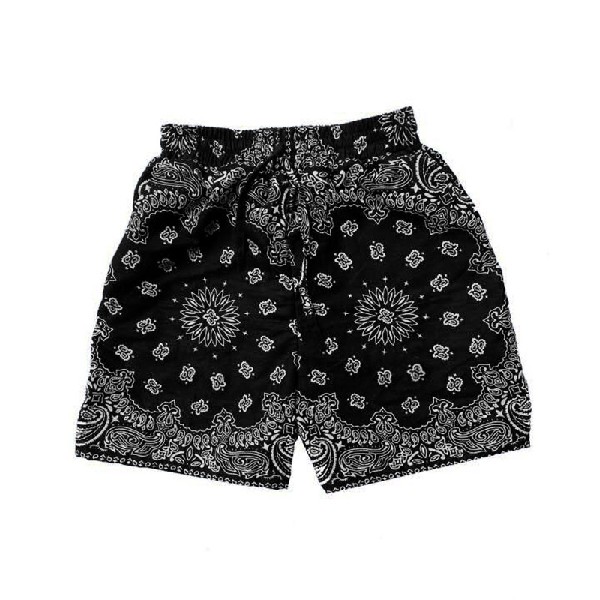 Flower Retro HipHop Popular Floral Straight Loose Shorts Men - 图1