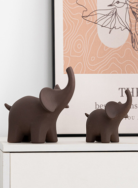 欧式创意大象桌面摆件陶瓷装饰品