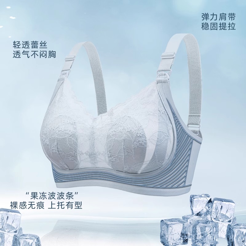 婧麒夏季超薄款大胸大码哺乳文胸聚拢防下垂产后喂奶专用孕妇内衣