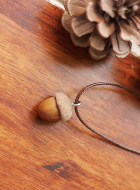 森林系日系创意手工ins复古项链饰品女简约风锁骨链小清新小橡果