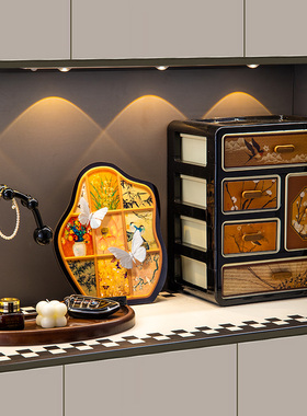 中古风玄关收纳盒装饰摆件