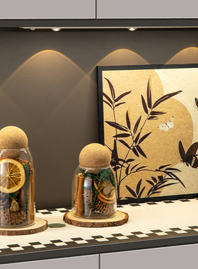 肉桂干花聚财能量瓶家居摆件