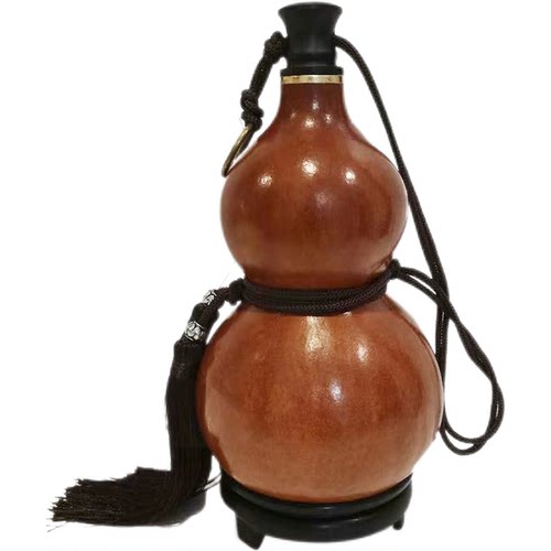 精品李白济公酒葫芦防渗蜂蜡酒壶装酒水摆件挂件包浆仿古大号随身 - 图3