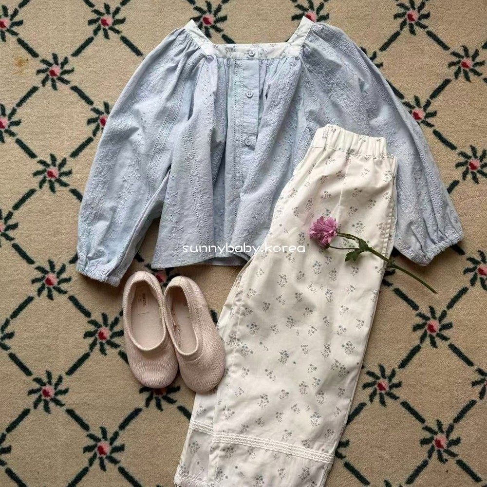 AIAI韩国进口童装代购26春女小童棉柔洋气刺绣花边方领娃娃衫T恤,淘宝优惠券,粉丝福利购,淘宝优惠卷