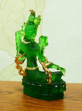 古法琉璃绿度母佛像特价包邮促销