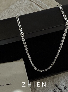 S925纯银韩版重工猪鼻子项链