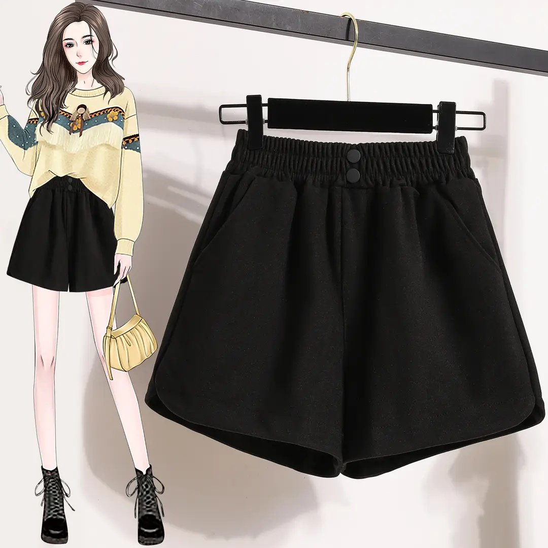 85-200斤可穿】毛呢短裤女外穿秋冬宽松大码阔腿a字短裤洋气靴裤,淘宝优惠券,粉丝福利购,淘宝优惠卷