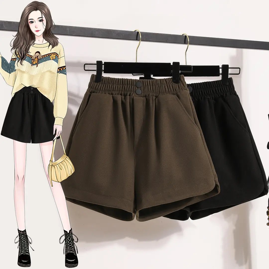 85-200斤可穿】毛呢短裤女外穿秋冬宽松大码阔腿a字短裤洋气靴裤,淘宝优惠券,粉丝福利购,淘宝优惠卷