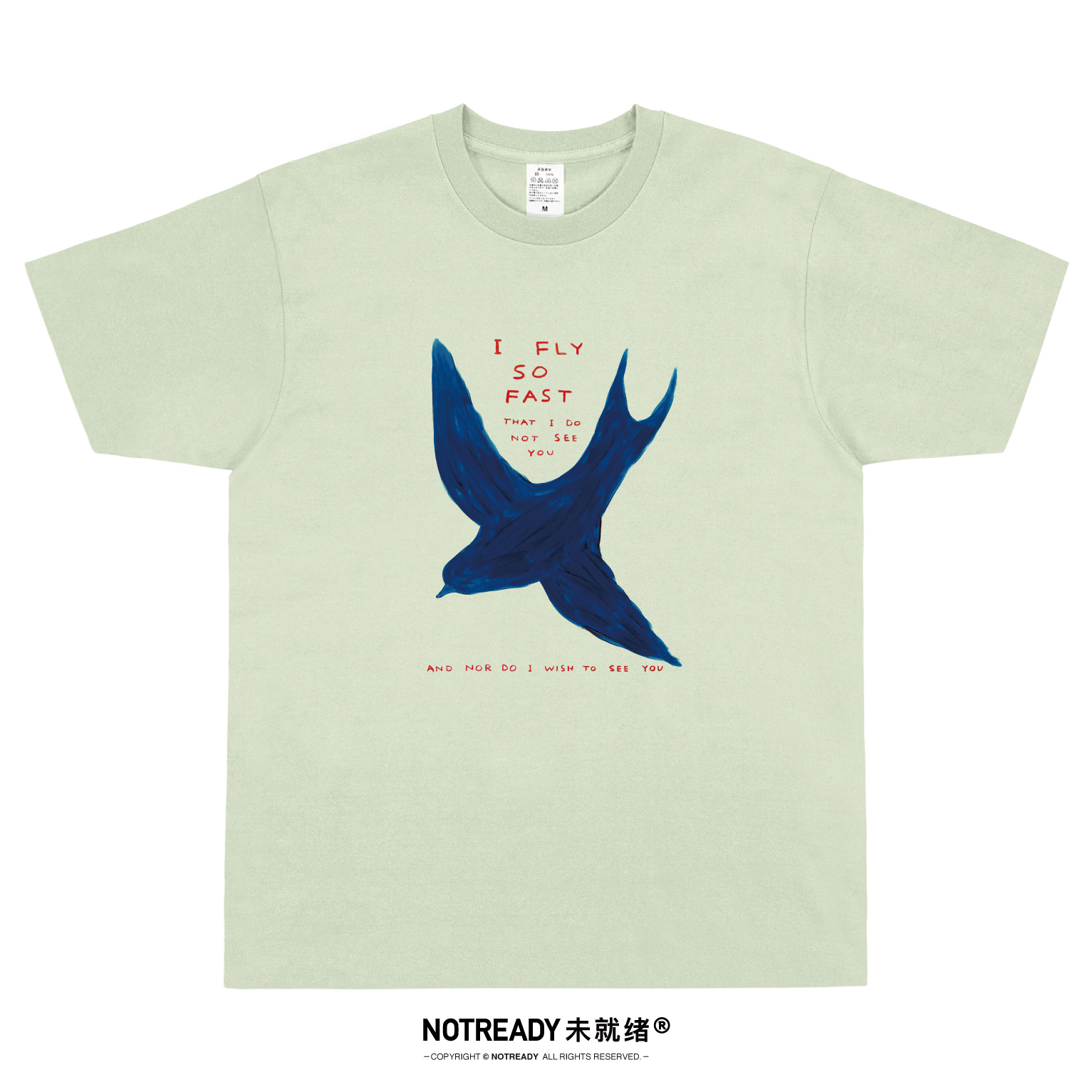 NOTREADY未就绪飞鸟印花t恤男女文艺纯棉限定短袖小众艺术风上衣t - 图2