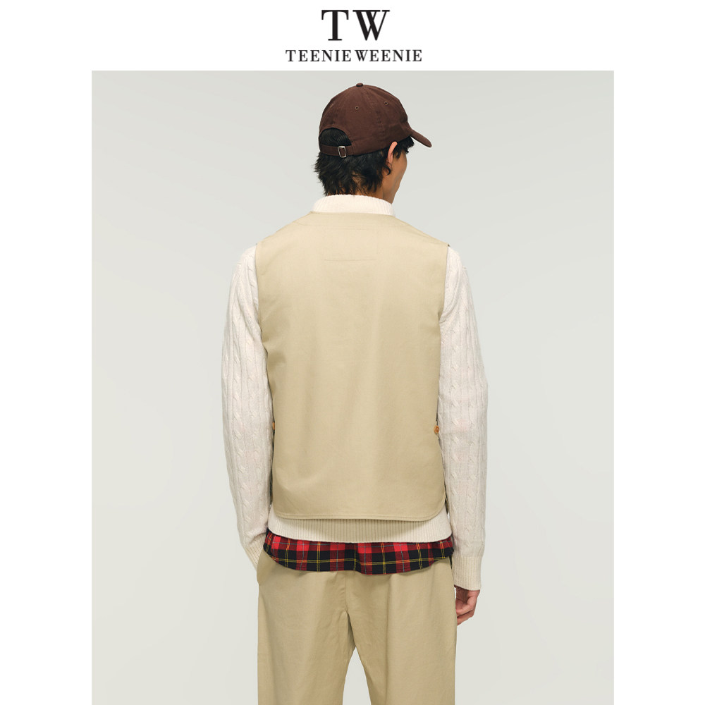 Teenie Weenie小熊男装简约日常商务通勤挺括棉质斜纹马甲背心,淘宝优惠券,粉丝福利购,淘宝优惠卷