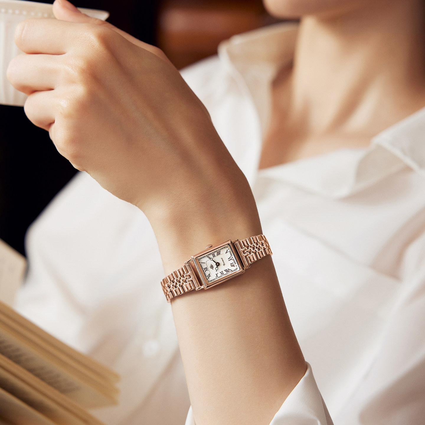 Rosemont瑞士简约复古小表盘气质细带一表两戴石英玫瑰手表女,淘宝优惠券,粉丝福利购,淘宝优惠卷