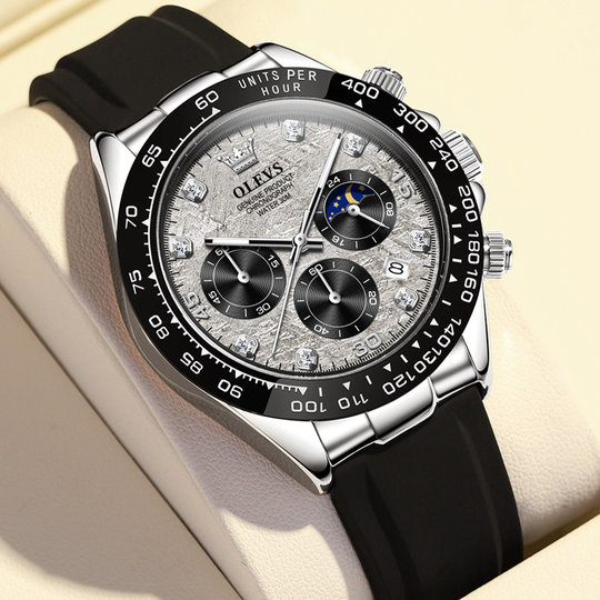Reloj automático impermeable para hombre Meteorite Grey Daytona