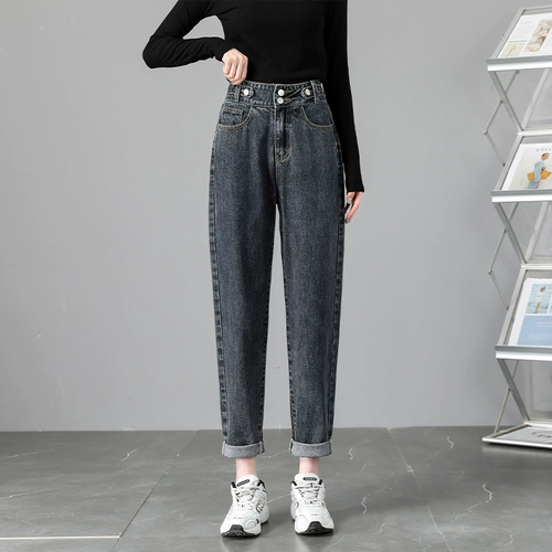 Штаны, летние тонкие приталенные джинсы, свободный прямой крой, коллекция 2023, высокая талия