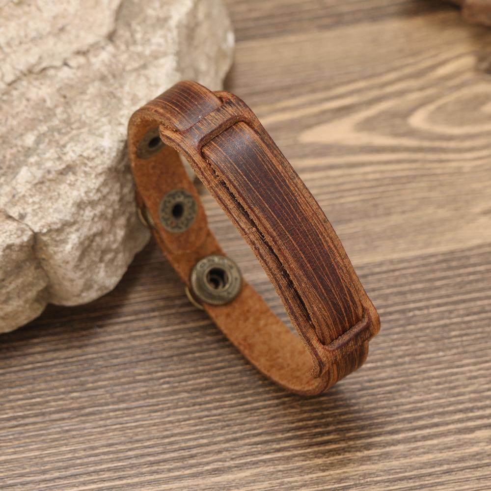 欧美复古手环饰品皮质手链朋克创牛皮手链手镯情侣送男友