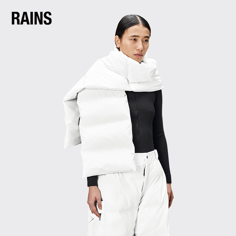 Rains 夹棉围巾秋冬防水围脖 滑雪保暖配饰Harbin Puffer Scarf - 图1