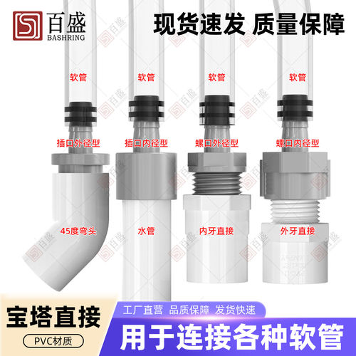 PVC宝塔接头 水管配件水箱软管直接变径直通鱼缸上下水管塑料管件 - 图3