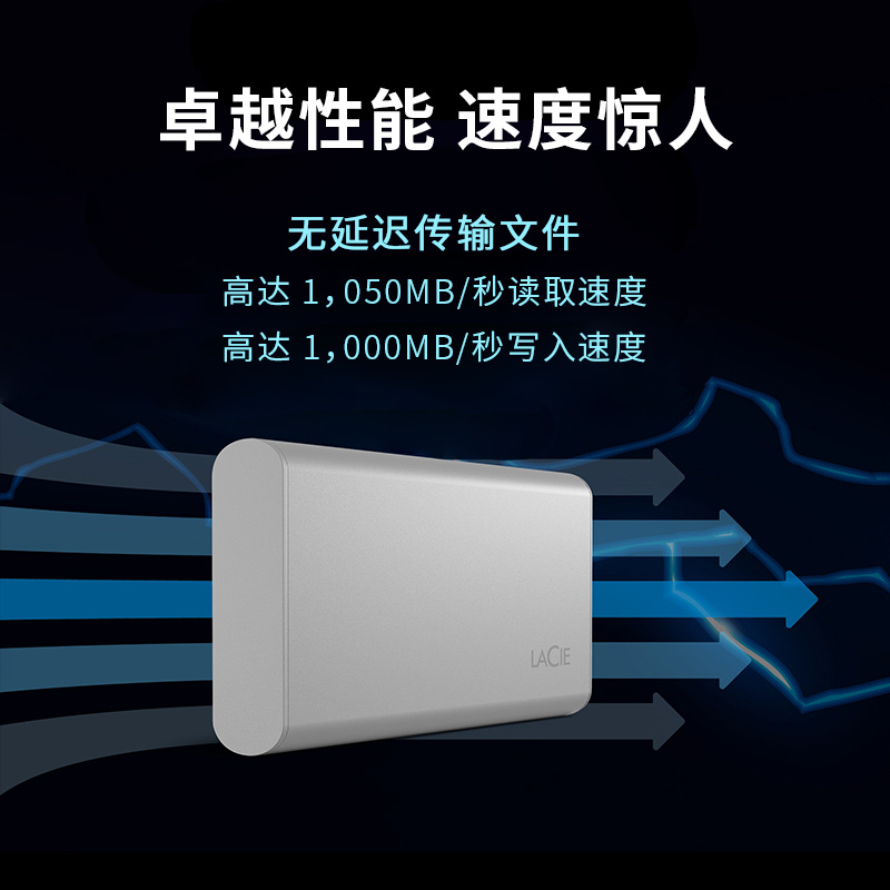 雷孜LaCie Portable SSD 2TB移动固态硬盘Type-C/USB3.2外接iPad - 图1