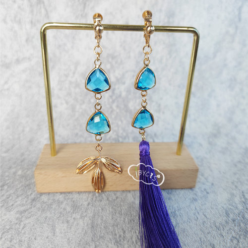 彩虹社虚拟主播vtuber甲斐田晴cos耳夹耳饰流苏耳环cosplay饰品 - 图3