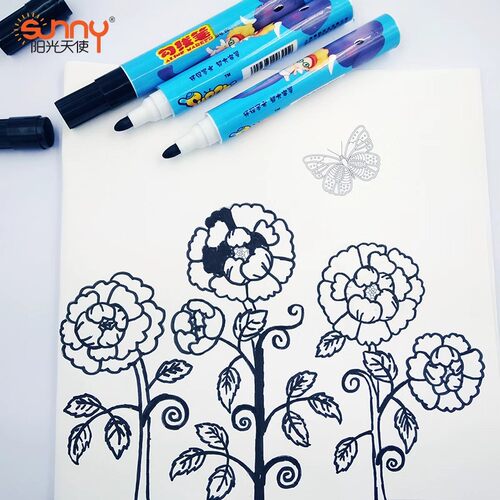 阳光天使儿童绘画勾线笔大头水性记号笔粗线笔66 - 图0