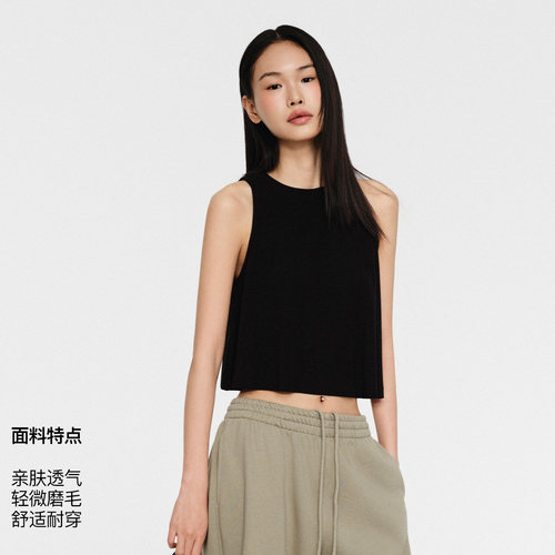 asomesome美式辣妹露脐白色宽松运动吊带背心女夏季健身短款上衣 - 图3