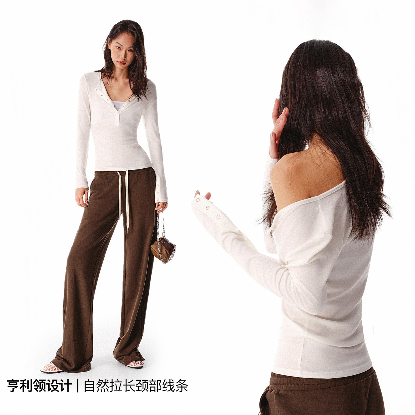 asomesome天丝羊毛亨利领针织打底衫女秋冬内搭修身长袖t恤上衣,淘宝优惠券,粉丝福利购,淘宝优惠卷