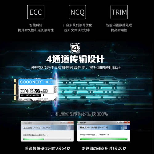 瞬盘m2固态硬盘128g256G512g1tb ssdSATA协议NGFFm.22280品牌直营 - 图2