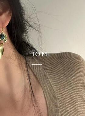 Tome/新中式长款耳环女流苏耳坠古风耳钉气质国风汉服旗袍耳夹