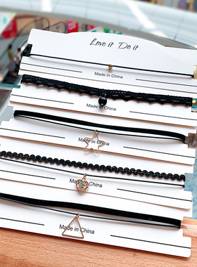 黑色暗黑系短款流苏项链女潮choker锁骨链批发网红颈带颈链项圈