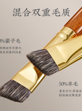 朗颜化妆刷赤漠CM167大号眉刷猸子羊毛眉粉野生填色斜角雾眉扁头