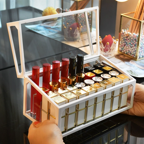 Стеклянная помада, коробка для хранения, акриловый косметический настольный комплект