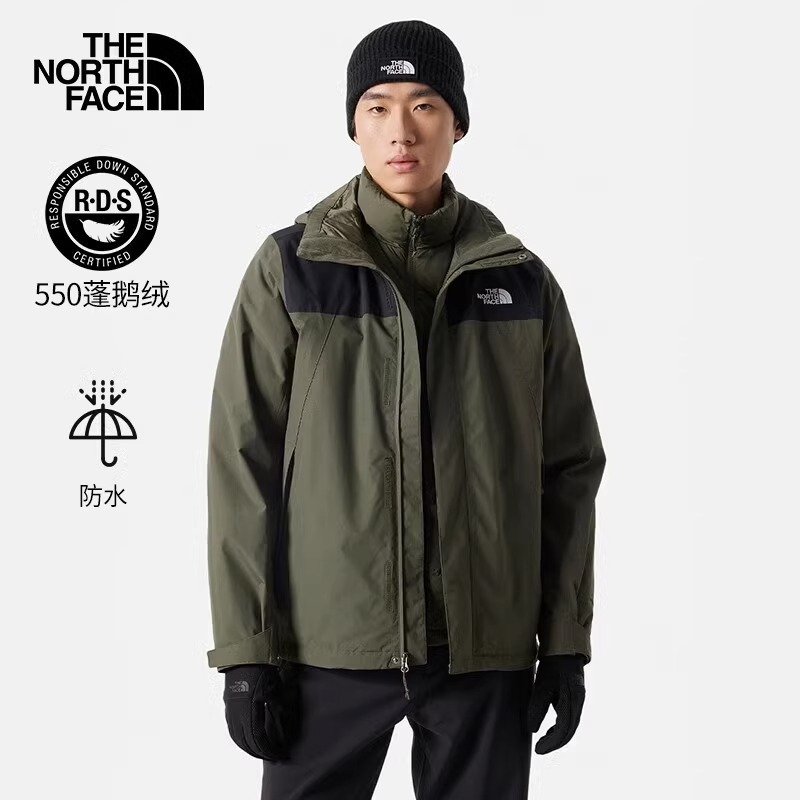 TheNorthFace北面羽绒内胆三合一男23秋冬防风防水保暖冲锋衣892A