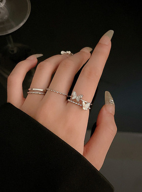 欧美小指戒极细不掉色戒指女轻奢高级感小众设计爆款素圈金色指环