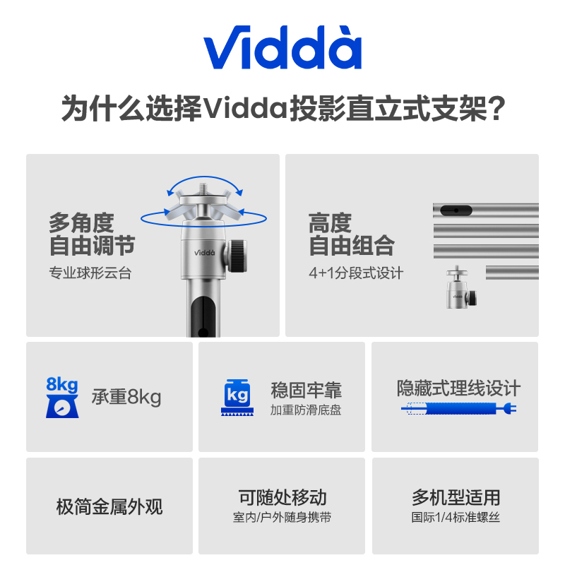 【C2/C1系列可用】Vidda BG1海信投影仪360°直立落地支架通用-图0