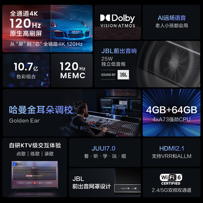 Vidda V55海信电视 55英寸120Hz高刷4K声控投屏液晶音乐电视65-图0