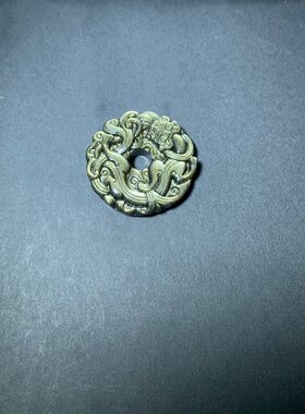 官方金曜石貔貅吊坠男女款黑曜石双貔貅平安扣项链图腾草龙吊坠双