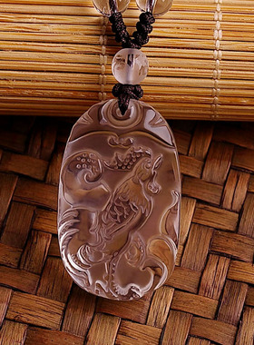 白水晶吊坠生肖金鸡独立