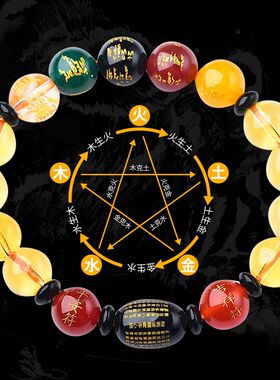 2023年五行缺金补金白水晶手链乾为天本命卦五路财神男女款手串